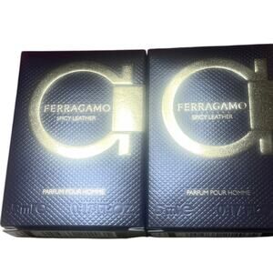 Ferragamo Cologne Spicy Leather Set of 2 Travel Size .17 ou. each NIB